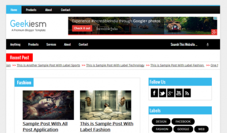 Geekiesm tema premium blogger gratuito
